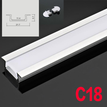 C18 6 Sets 50cm U Shape Recess LED Aluminum Channel System With Diffuse Cover End Caps Aluminum Profile for LED Bar Lights