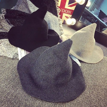 1 Piece Modern Halloween Witch Hat Woolen Women Lady Made From Fashionable Sheep Wool Halloween Party Hat