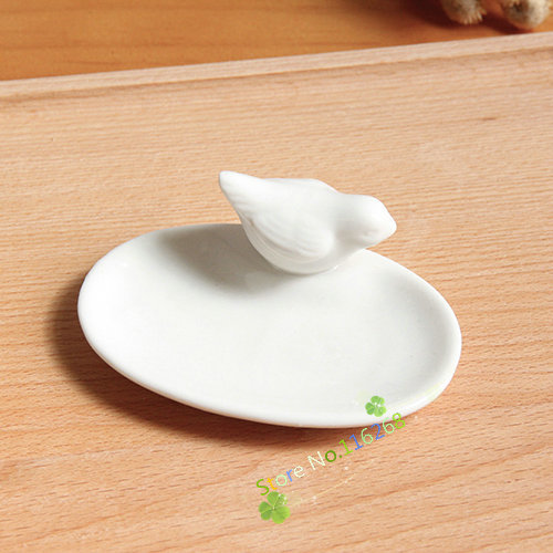 3pcs Zakka cooking tools Mini birdie rabbit deerlet dishes plates Animal pure white ceramic tray Home decoration tableware t52