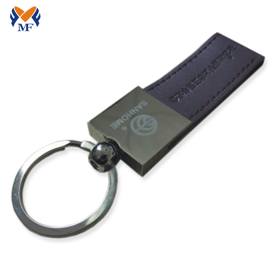 Leather Keychain With Logo