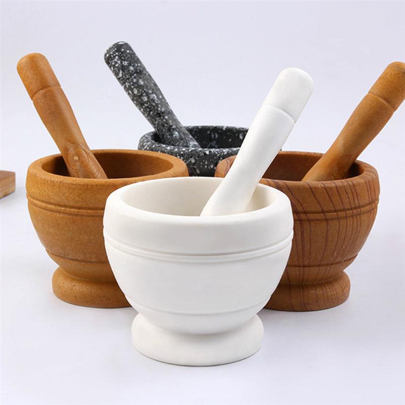 Kitchen Garlic Pugging Pot Pedestal Bowl Mortar And Pestle Set Pound Garlic Grinder Pound Medicine Pot(Packaged With Box)
