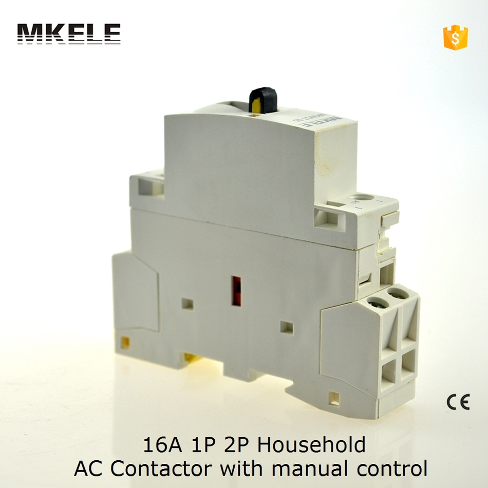 CT 16A 2P Din Rail AC Contactor coil 220V 110V 24V With Manual Control Contator Modularization 2NC