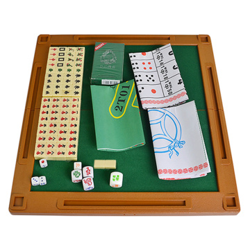 Outdoor Entertainment Folding Mini Mahjong Set Multifunctional Board Game Set For Travel Family Leisure Time