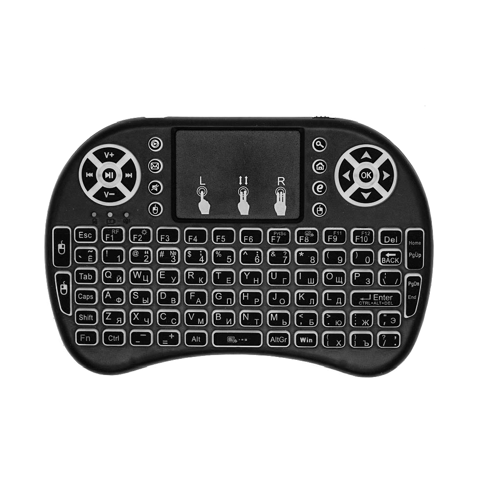 7 color backlit i8 Mini Wireless Keyboard 2.4ghz English Russian Air Mouse with Touch pad Remote Control Android TV Box