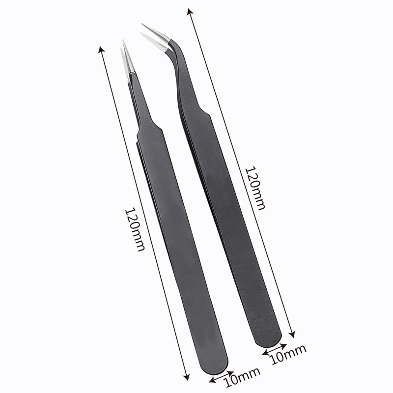 ESD-14 ESD-15 Anti-static Curved Straight Tip Forceps Precision Soldering Tweezers Set Electronic ESD Tweezers Tool Hot Tweezers