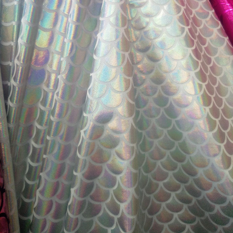50cm*150cm Bronzing Decoration Mermaid Fabric DIY Stage Cosplay Costume Dance Shiny Stretchy Swimsuit Material