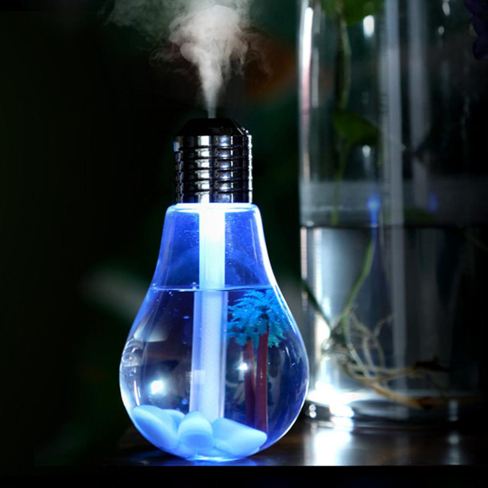 USB Ultrasonic Air Humidifier Mini Aroma Diffuser LED Night Light Aromatherapy Mist Maker Creative Bottle Bulb Humidifier Home