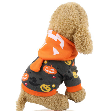 Cute Pumpkin Dress Up Halloween Pet Cat Costume with Hooded Friend Dog Pet Clothes Funny Crossdressing Cartoon Dog Cat Caot