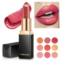 HANDAIYAN Hot Matte Gittle Lipstick Gold Red Lip Color Cosmetics for Women Long Lasting Waterproof Pigment Shimmer Makeup TSLM2