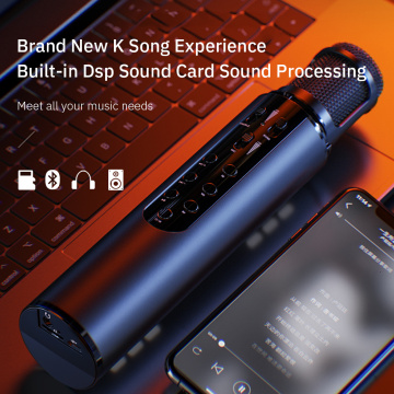 Condenser Microphone Bluetooth Speaker Soundbar Karaoke Wireless Microphone Sound Card Voice Changer for Youtube Recording mic