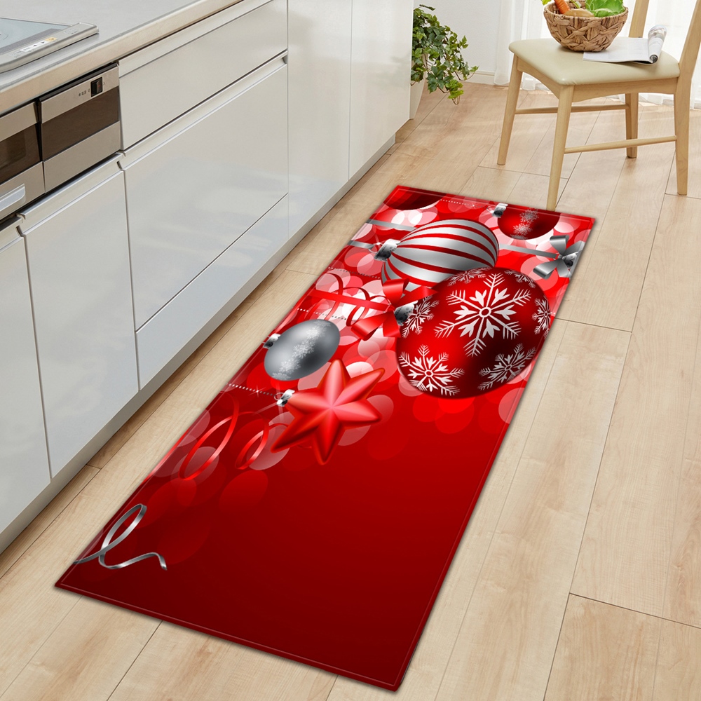 Christmas Kitchen Mat Entrance Doormat Rectangle Bedroom Decoration Living Room Carpet Bathroom Anti-slip Moisture proof Rug