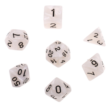 7Pcs Pearl Grain Polyhedral Dice D4 D6 D8 D10 D12 D20 TRPG for DND MTG Games