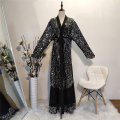 Black Eid Abaya Dubai Kaftan Kimono Cardigan Muslim Hijab Dress Women Dubai Turkish Islamic Clothing Vetement Femme Musulmane