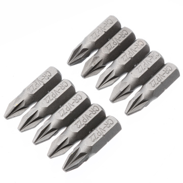 10pcs Pozi 2 PZ2 Screwdriver Bits Drive Hex Screw Driver Set 25mm For Power Tools