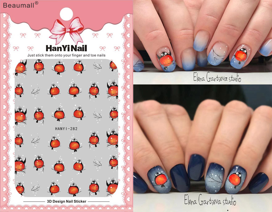 Cartoons Nails Art Manicure Back Glue Decal Decorations Design Nail Sticker For Nails Tips Beauty