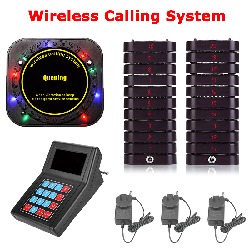 1-to-30 Restaurant Wireless Call Pager 999 Channel Calling Keypad Queuing Calling System Paging Calling System 100-240V