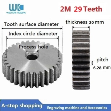 2M 29Teeth Spur Gear Motor Gear 2Modulus 29Tooth Motor Accessories Cylindrical Gear