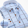 2020 New Oxford Plaid Casual Men's Shirt Slim Fit Formal&Business Occupation Man Shirts Spring Long Sleeve Men Dress Shirt