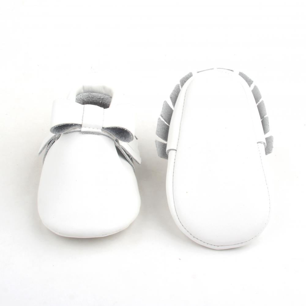 Sweet White Leather Baby Bow-knot With Tassel Moccasins Sweet White Leather Baby Bow-knot With Tassel Moccasins