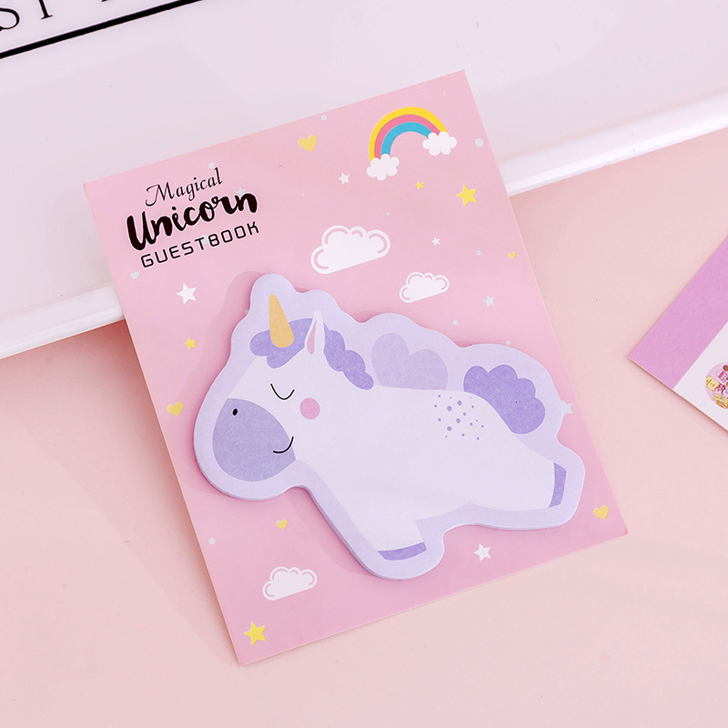 Cute Pink Girl Unicorn Memo Pad N Times Sticky Notes Memo Notepad Bookmark Office School Supplies Gift