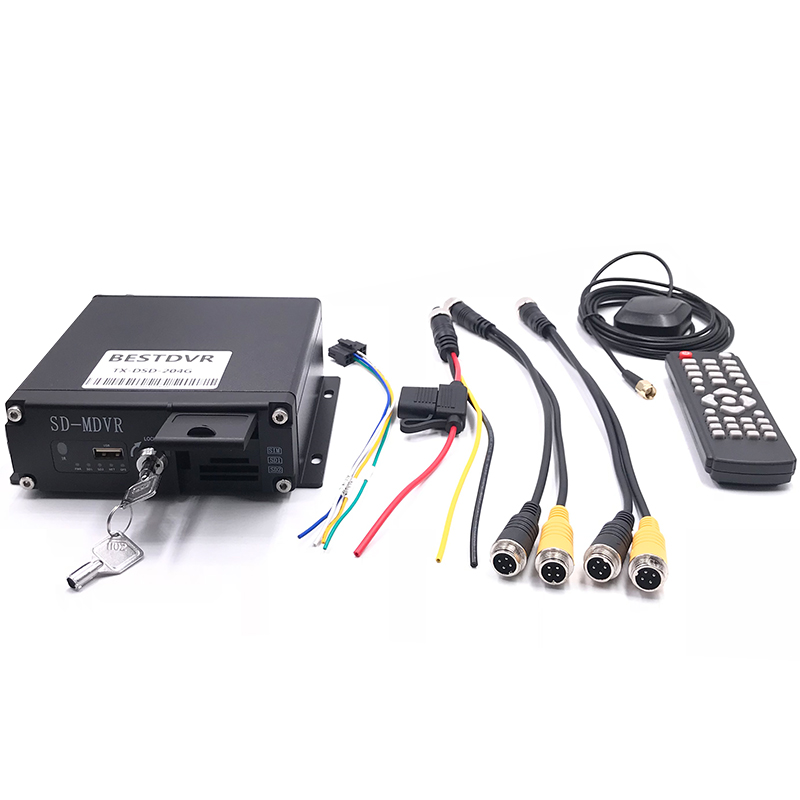 HD surveillance video recorder ahd 1080p built in super capacitor 4CH double SD card black box driving record h.265 mobile DVR
