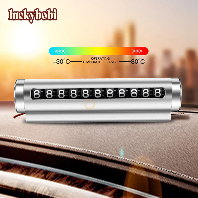 Luckybobi Car Temporary Parking Card Rotatable Telephone Number Plate Magnetic Adsorption Design Car Styling Auto Accessories