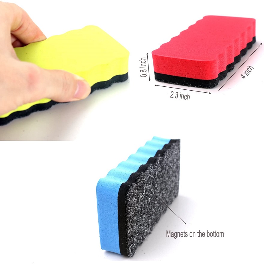 Magnetic Whiteboard Eraser Kits for Kids Student Home Office School Magnets for Cleaning Dry Erase Eraser for White Board Rubber