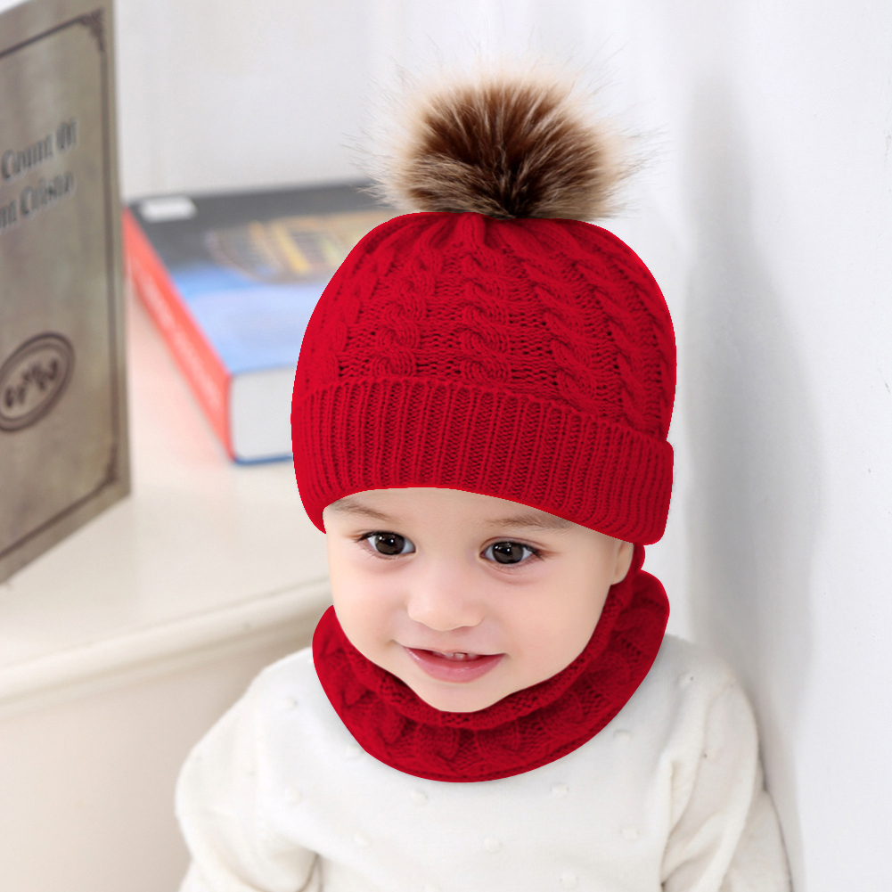 Winter Baby Hat Fur Pompom Knitted Baby Girls Boys Hat Cap Infant Toddler Kids Hat Warm Beanie Kids Children Caps Bonnet