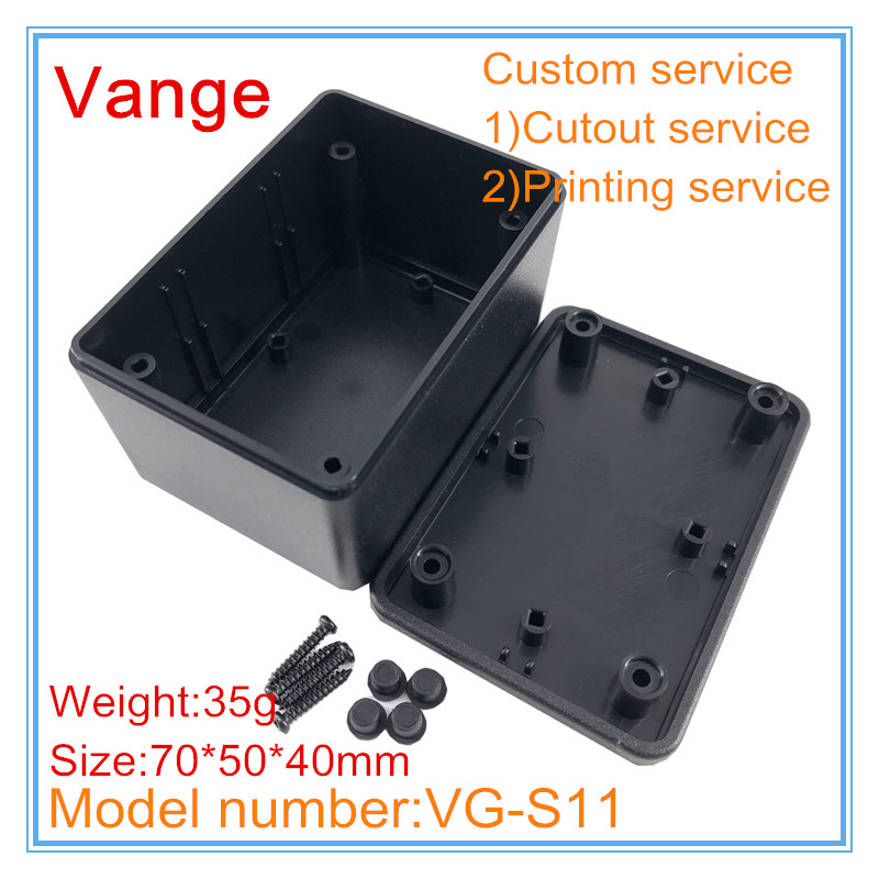 4pcs/lot electronic junction box black ABS plastic instrument housing diy 70*50*40mm footpad included for transformer product