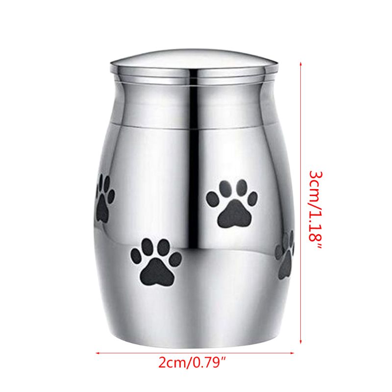 Pet Cremation Urns Stainless Steel Ash Memorial Container Dog Cat Resting Place K1MF