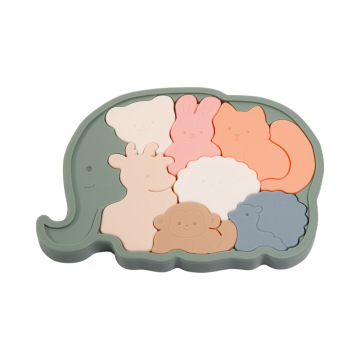 Silicone Animal Teether Educational Puzzle Toy For Babies