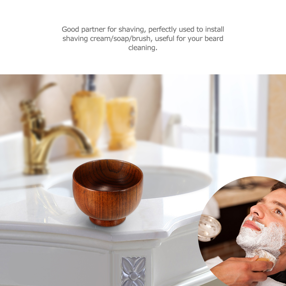 Wooden Shaving Brush Bowl Barber Beard Razor Shave Cream Soap Cup for Shave Brush Male Face Cleaning Soap Mug
