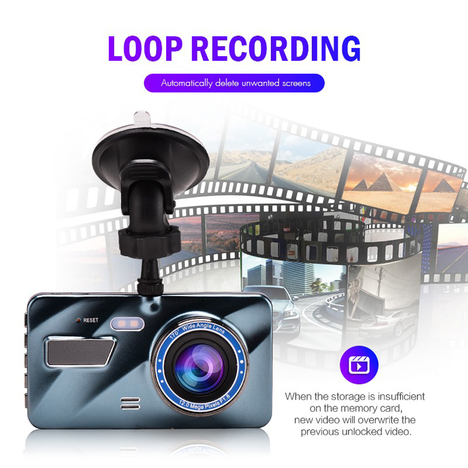 Dual Lens Car DVR Camera Dash Cam Full HD 1080P Black Box Cycle Recording Night Vision G-Sensor Auto Dashcam Video Recorder