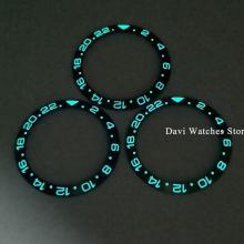 Watch Bezel Insert 38mm Super Luminous Black/blue/green Ceramic Bezel Ring Insert Watch Parts Fits For 40mm GMT Watches