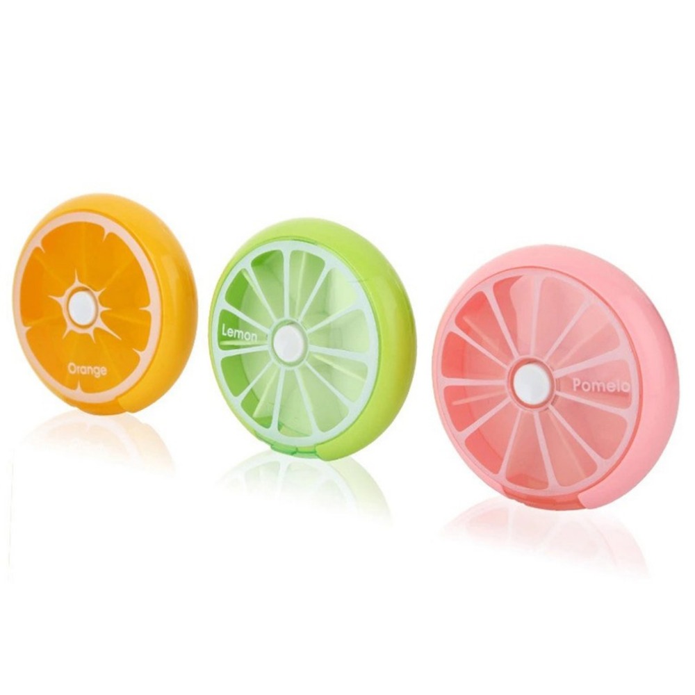 Portable Round Shape Small Medicine Pill Box Portable 7 Days Weekly Travel Medicine Holder Tablet Storage Case Container