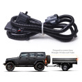65" Tow Trailer Hitch Wiring Harness Kit with 4-way Flat Connector Plug-N-Play for 07-16 Jeep Wrangler JK 2/4 Door and Trailer