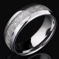 Luxury Men's Tin Foil Cool Ring Blue White Black Domed Tungsten Carbide Imitated Meteorite For Women Band Wedding Rings
