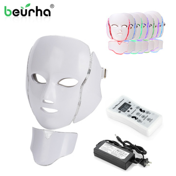 7 Colors Led Photon Therapy Facial Mask with Neck Face Whitening Skin Rejuvenation Anti Wrinkle Acne Face Spa Beauty Machine