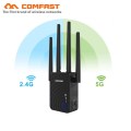 COMFAST CF-WR754AC 1200Mbps Wireless WiFi Range Extender 2.4Ghz /5Ghz Dual Band Repeater Signal Booster with 4 external Antennas