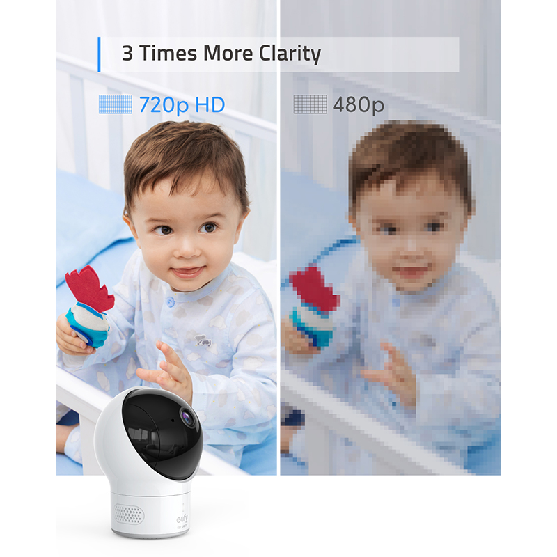 Video Baby Monitor, eufy Security Video Baby Monitor with Camera and Audio, 720p HD Resolution,110° Wide-Angle Lens Included