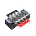 600V 15A 4P Double Row Wire Barrier Terminal Block Dual Row Terminal Block with 2 Connector Strips Power Distribution Terminal