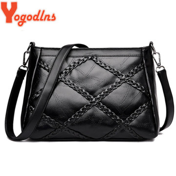 Yogodlns High quality PU leather women Square shoulder bag shopping female bag Girls crossbody bags trend bag