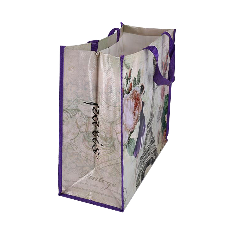 Custom bag Promotional PP woven bag with Paris Eiffel Tower Lamination printing