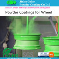 Aluminum wheel powder coatings