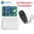 GERMA 433Mhz Universal Wireless Remote Control Switch DC 12V 2CH RF Relay Receiver Module + 2 CH RF 433 Mhz Remote Transmitter