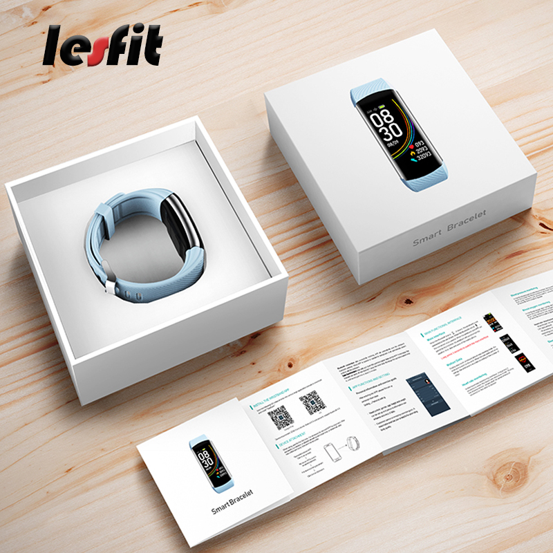 Lesfit Waterproof Silicone Smart Wristbands Men Android Smart Tracker Heart Rate Activity Women Bracelet Fitness Sport Tracker