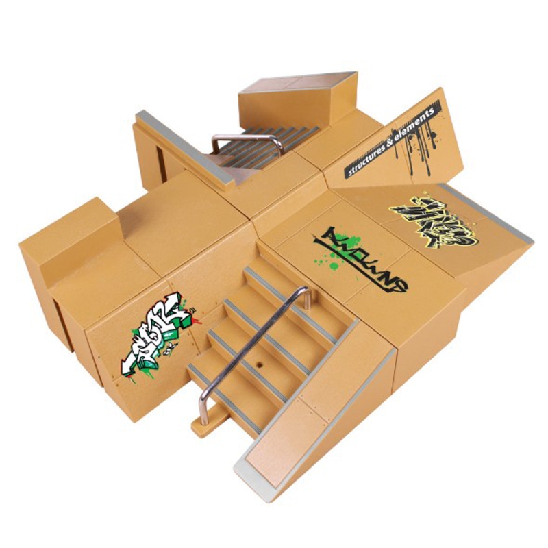 8pcs Skate Park Kit Ramp Parts for Tech Deck Fingerboard Mini Finger Skateboard