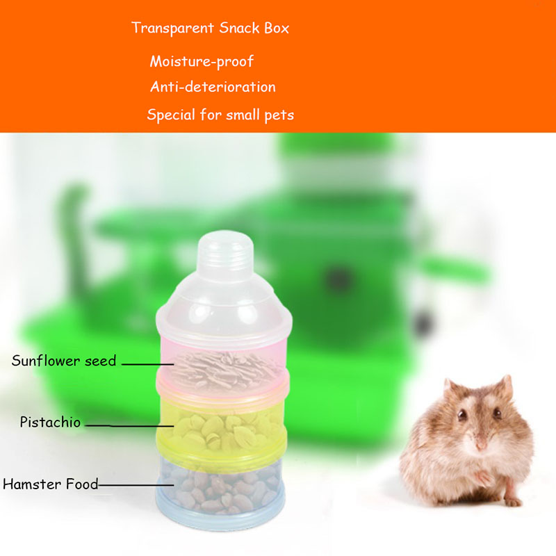 Portable 3-layer small Pet Feeding Box Hamsters / Chinchillas Small Animals Mascota Feeder Snack Box