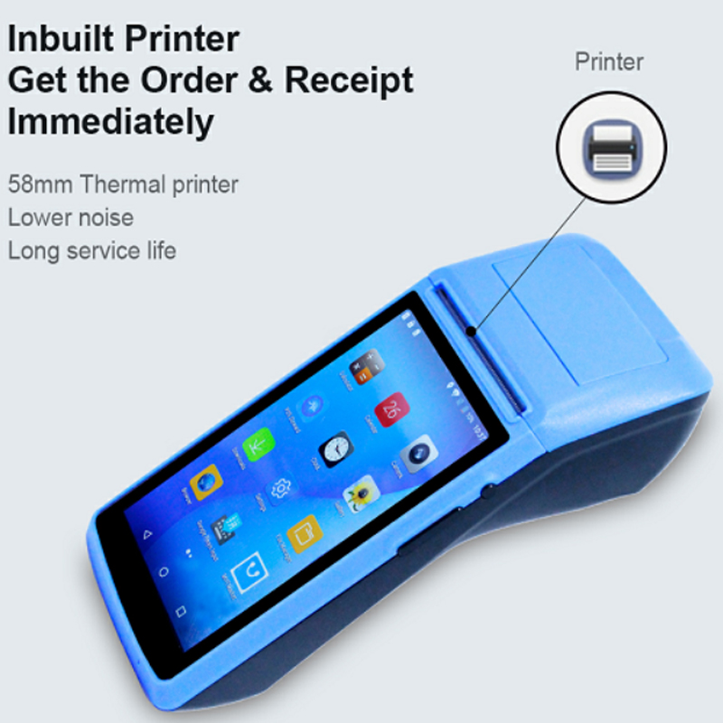 Android PDA Handheld POS Terminal with 2G 3G WIFI Bluetooth NFC Built-in Thermal Printer and Barcode Reader with Charger Dock