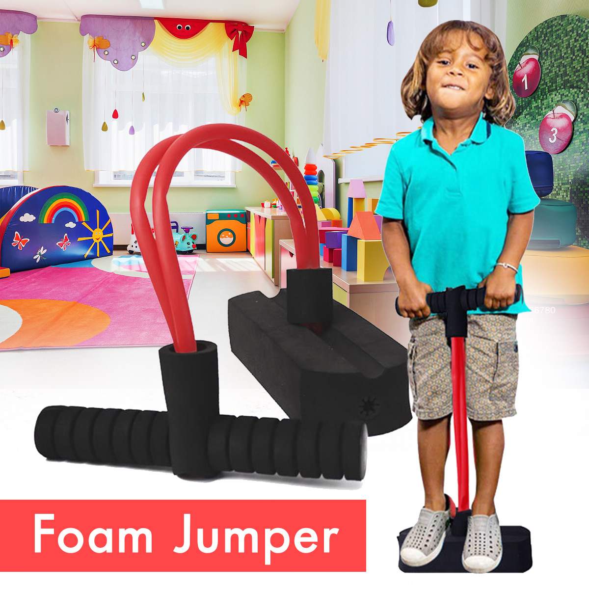 Pogo Stick Jumping Kangaroo Foam Jumper Foam Stick Outside Outdoor Toys Sport Indoor Games For Kids Children Fitness Equipment